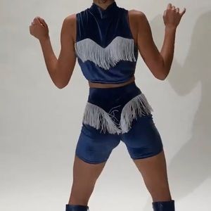 Fashion Brand Company Penelope Ganzin Velvet Fringe Bike Shorts